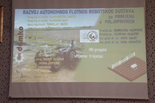 Završno predstavljanje IRI projekta „Razvoj autonomnog robotskog flotnog sustava za prepoznavanje i ekološko tretiranje korova – cRobot“.