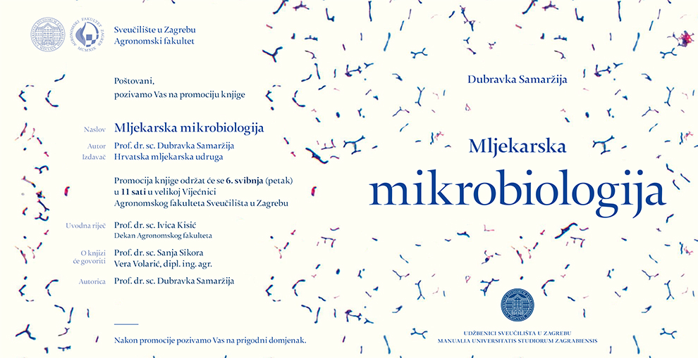 Pozivnica za promociju knjige Mljekarska mikrobiologija